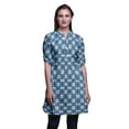 thumbnail image 1 of Bimba Short Kurtis For Ladies Printed Mandarin Collar Roll Up Sleeve Dress, 1 of 6