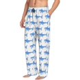 thumbnail image 3 of Mens Pajama Pants - Soft Sleep & Lounge Pants for Men, Cartoon Funny Shark Blue Cuteness Casual PJ Bottoms Pants with Pockets, 3 of 5