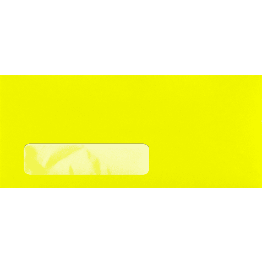 LUXPaper #10 Window Envelopes, 4 1/8 x 9 1/2, Electric Yellow, 1000/Pack