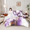 thumbnail image 4 of Homewish Geometric Stripes Bedding Comforter Set 2pcs for Female Men Adults,Abstract Gradient Ombre Marble Twin Comforter Sets Microfiber,Vintage Aesthetic Breathable Bedding Set, 4 of 8