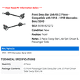 thumbnail image 2 of Front Sway Bar Link Kit 2 Piece - Compatible with 1994 - 1999 Mercedes-Benz S500 1995 1996 1997 1998, 2 of 2