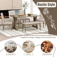 thumbnail image 5 of Dining Table Set for 6, Dining Room Set with Bench and 4 Upholstered Chairs, Wooden Dining Set, 6 Piece Farmhouse Dining Table Set, Atumon Dining Table Set Furniture for Kitchen Dining Room, Natural, 5 of 10