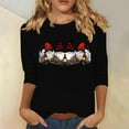 thumbnail image 2 of GA WEIHUA Online Deals,3/4 Length Sleeve Womens Tops Christmas Shirts Three Quarter Printed Shirts Vintage Santa Claus Graphic Tee Tops(Black,X-Large), 2 of 4