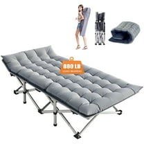 NAIZEA Folding Bed Cot with 3.3 Inch 2 Sided Mattress, 75"* 28" Folding Sleeping Cot Guest Bed, Folding Camping Cots with Carry Bag