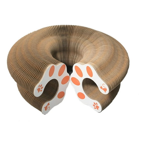 Cat Toy, Cat Interactive Scratcher Cardboard with Bell Ball, Foldable & Changeable Accordion Shape Exercise Toy for Indoor Cats