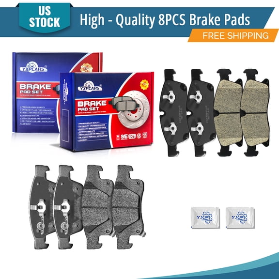 YXPCARS 8PCS Front & Rear Ceramic Brake Pads(BD1629 D1498) for Dodge Durango Jeep Grand Cherokee 2011 - 2017