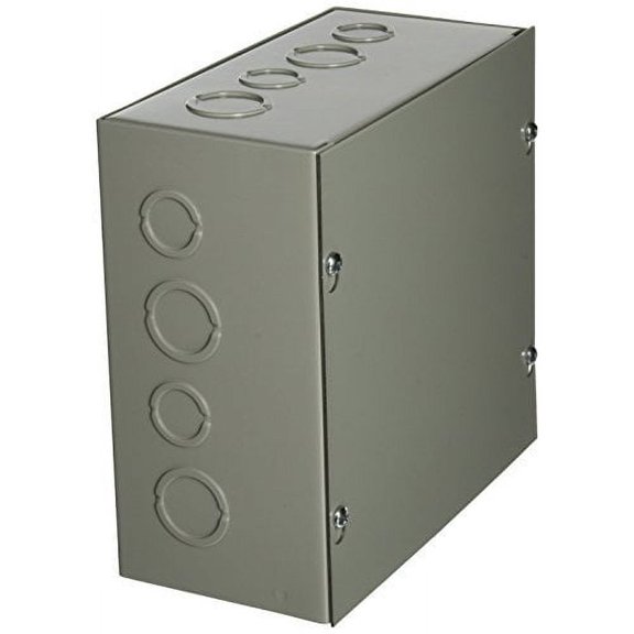 Hoffman ASE8X8X4 Pull Box, Screw Cover with Knockouts, Steel, 8" x 8" x 4", Gray