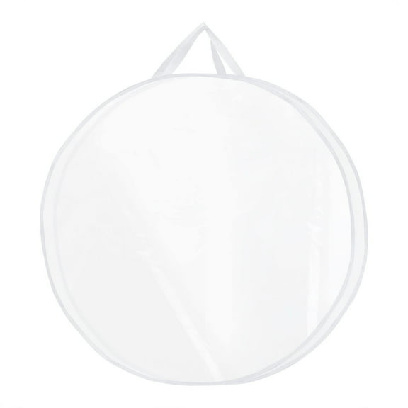 EWASWON Christmas Christmas Wreath Storage Bag, 600D Oxford Cloth 30x8 Inch, White with Interior Pockets, Tear-Proof Holiday Organizer for Decorations