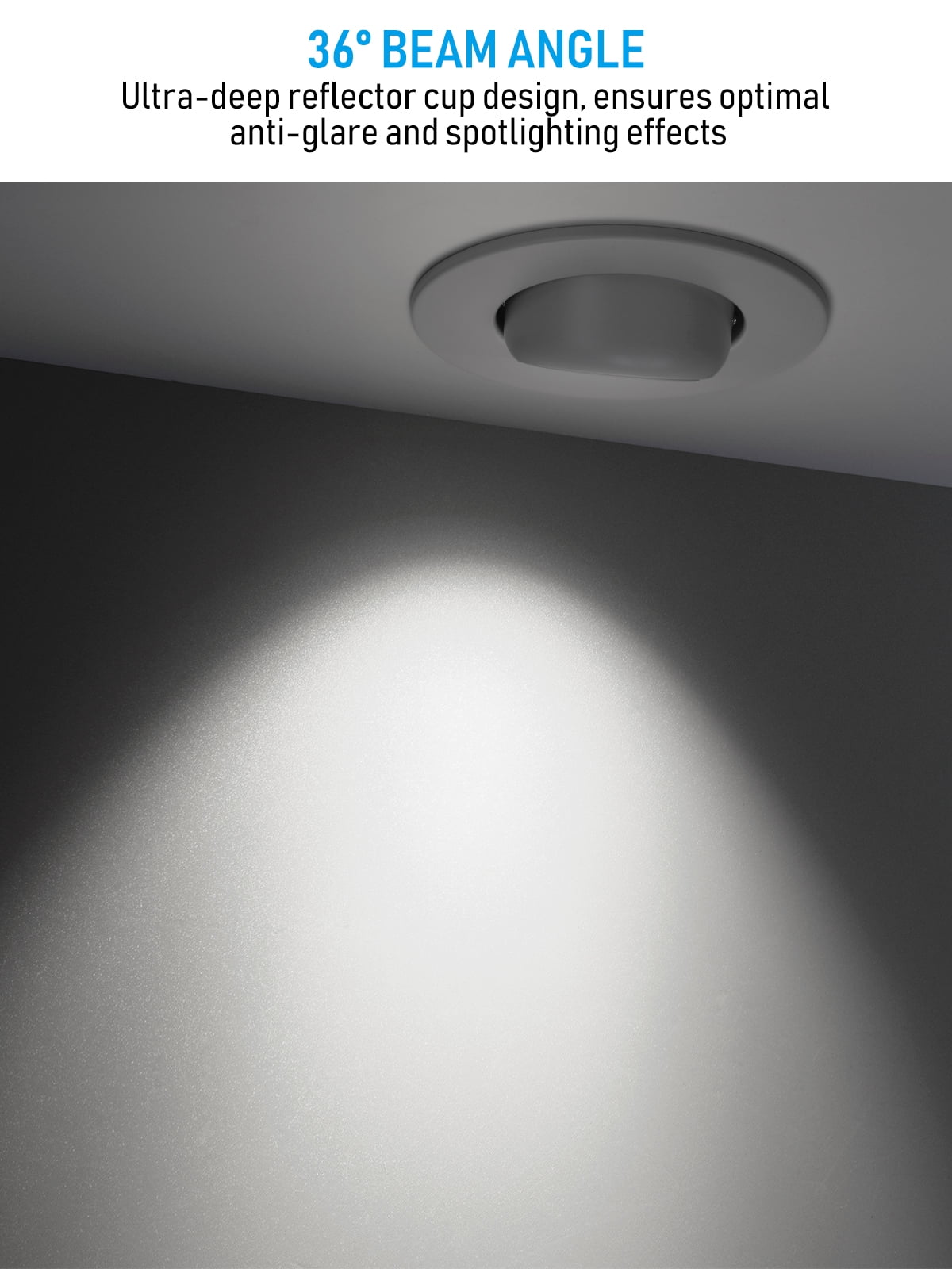 8 Pack 6" LED Gimbal Recessed Light Dimmable, 12W Swivel Eyeball Downlight, CRI90, ETL Listed, 5000K Daylight