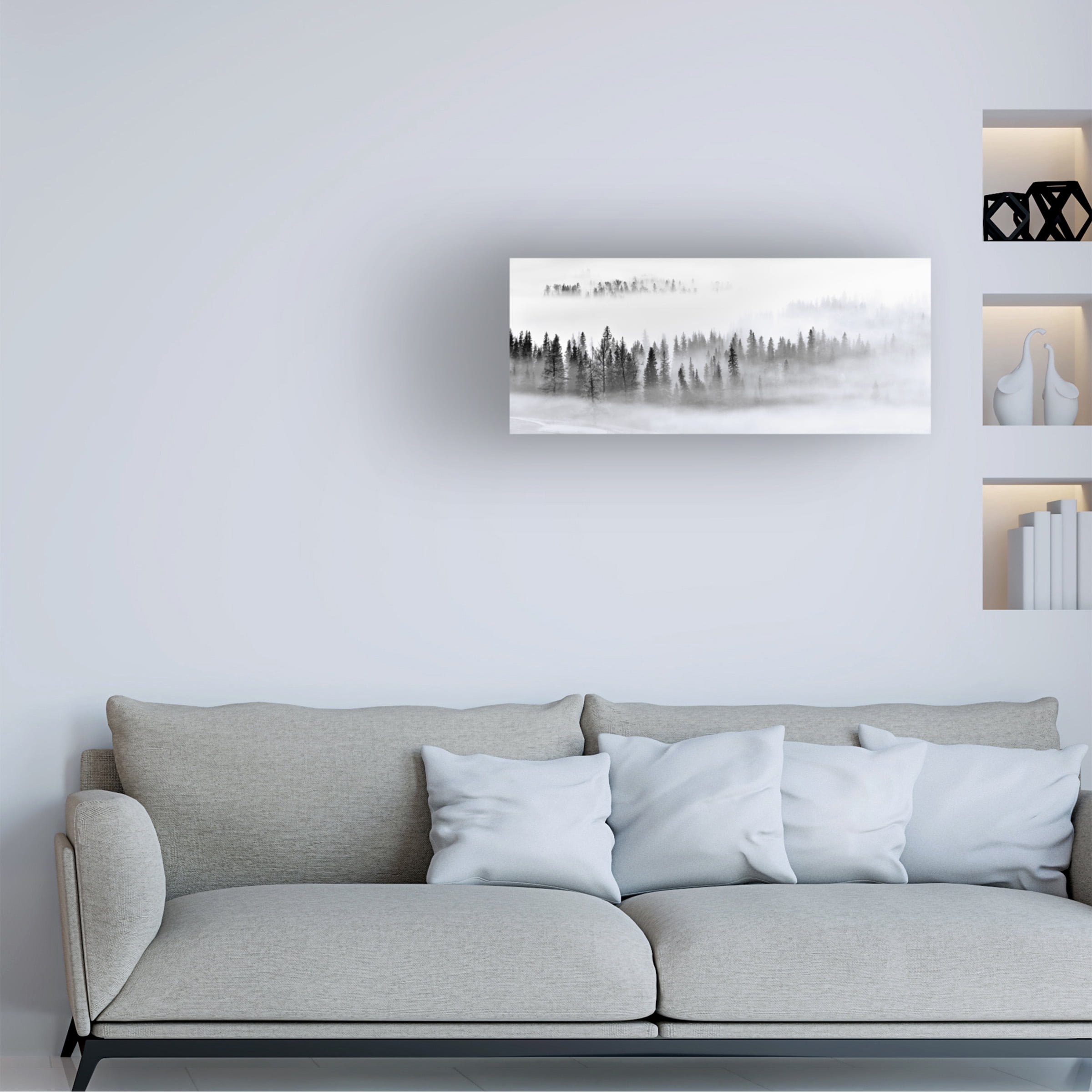 Mei Xu 'Foggy Forest' Canvas Art