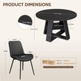 thumbnail image 2 of Hawsaiy 5 Piece 43.3" Round Dining Table Set for 4, Modern Wood Kitchen Table with Storage Shelf & 4 PU Leather Upholstered Dining Chairs, Dining Room Furniture Set for Apartment, 2 of 8