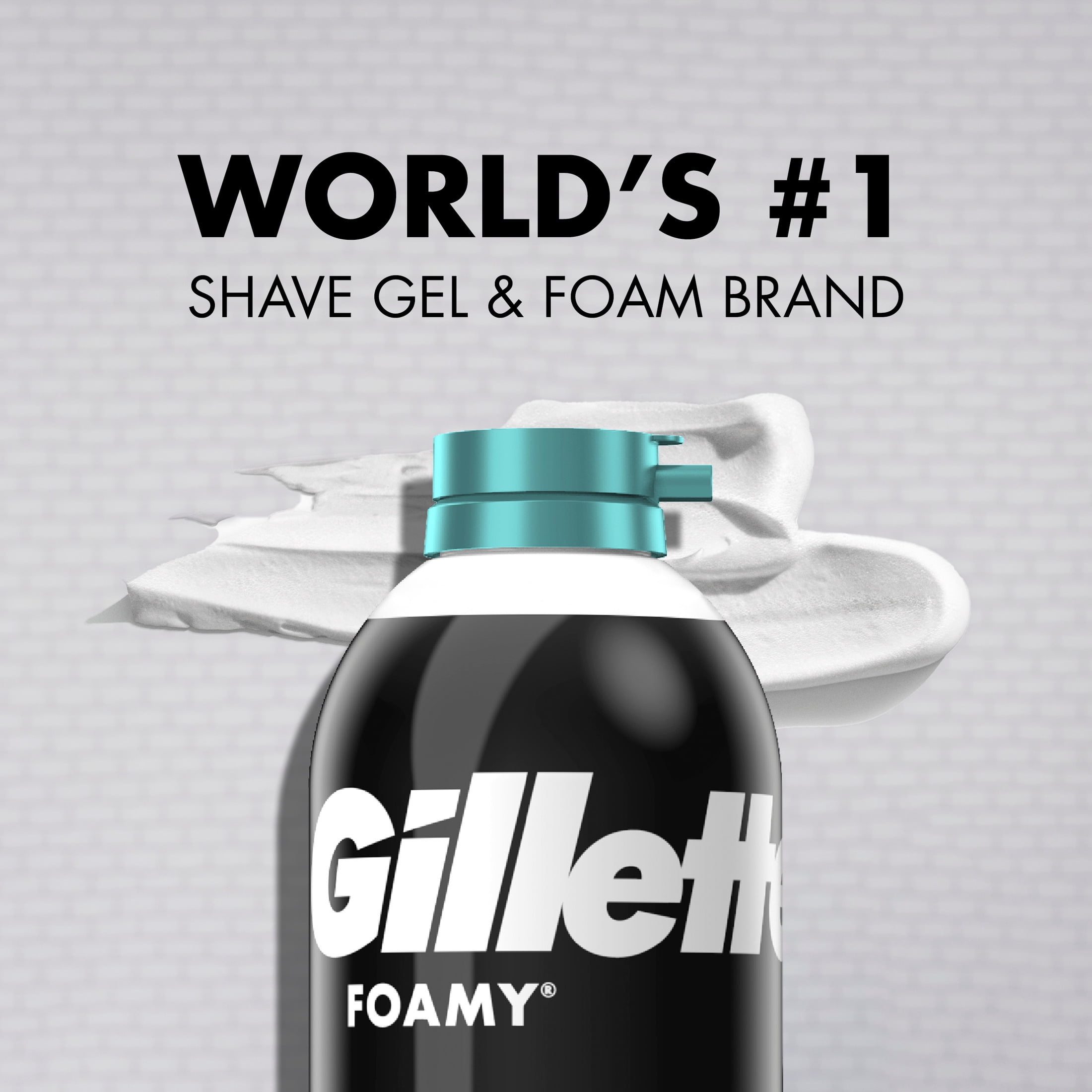 Gillette Shave Foam For Men, Foamy, Sensitive Skin, 14.9 oz
