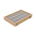 thumbnail image 2 of Jewelry Box Wooden Portable Earring Organizer Tray for Showcase Home Bedroom 18 Grids Gray, 2 of 8