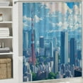 thumbnail image 6 of Awypu Tokyo Skyline Makoto Shinkai Style for Bathroom Waterproof Shower Curtain Multiple Sizes White, 6 of 7