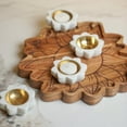 thumbnail image 2 of White Marble Scallop Diya set of 6, 2 of 5