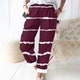 thumbnail image 2 of Timegard Womens Plus Size Pants Striped Straight Leg Elastic Waist Lounge Pants with Pockets Fall Travel, 2 of 5