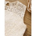thumbnail image 4 of MSemis 2Pcs Kids Girls Sleeveless Lace Crochet Splice Mesh Flower Girl Dress Set, 4 of 6