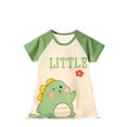 thumbnail image 2 of Cethrio Boys Nightgowns, Short Sleeve Cotton Crew Neck Casual Sleepshirts Green Size 7-8 T, 2 of 3