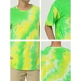 thumbnail image 5 of Unique Bargains Men's Summer Tie Dye Tee Tops Short Sleeves Hip Hop Printed T-Shirt M Green Yellow, 5 of 6