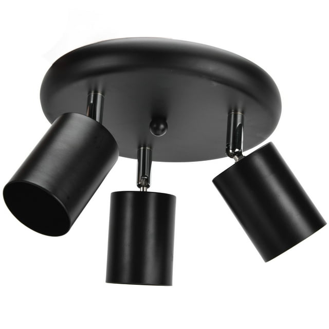 Spotlight Fixture, 3 Head Design GU10 Flexible Rotation Lamp Holder Easy To Install For Living Rooms For Showrooms For Exhibition Halls Black,White