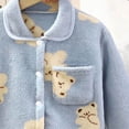 thumbnail image 3 of Pandaie 2 Piece Toddler Boys Girls' Winter Fleece Coat Pajama Set Warm Plush Tops Pants Sleepwear Pjs Outfits Blue,9-10 Years, 3 of 4