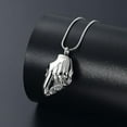 thumbnail image 4 of Hand in Hand Go Together Urn Cremation Hand Urn Necklace Ashes Jewelry for Women Men Keepsake Pendant, 4 of 5
