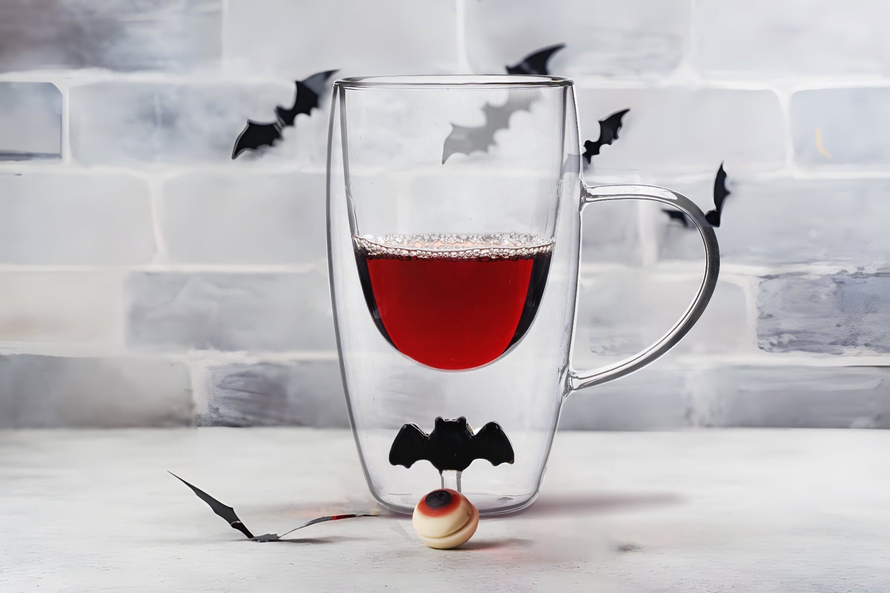 Way to Celebrate Coffee Glass Mug Bat