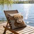 thumbnail image 5 of Lilixerw Vintage Highland Cow Throw Pillow Cover,Imitation Embroidery Linen Style Cushion Cover,Brown Farmhouse Pillowcase Decor for Sofa Bed Chair Living Room Bedroom,17.72x17.72 Inch, 5 of 7