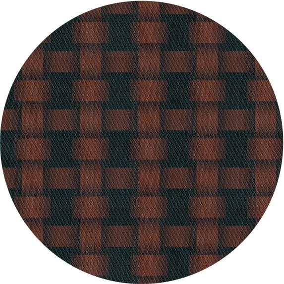 Ahgly Company Indoor Round Patterned Blood Night Red Area Rugs, 5' Round