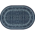 thumbnail image 3 of Art Carpet 841864107111 2 x 4 ft. Kensington Collection Microfloral Border Woven Area Rug, Navy, 3 of 4