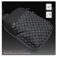 thumbnail image 3 of Bolso Bandolera De Cuero Impermeable Con Estampado De Cuadro Lab.G, Gris NEGRO, 3 of 5