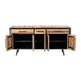 thumbnail image 3 of NovaSolo Nordic Boat Wood Buffet with 5 Doors, 3 Drawers, 6 Interior Storage Compartments - Natural, 3 of 6