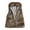 Coffee, variant on Plus Size Womens Shackets Hot Sale Clearance Women's Wool Vest Faux Fur Vest Stand Collar Faux Fur Coat Vest Jacket