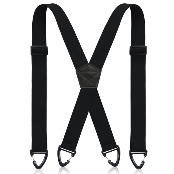 X Back Hidden Suspender 1.5 Inches Under Clothing Heavy Duty Work Suspenders for Men Women (Black)