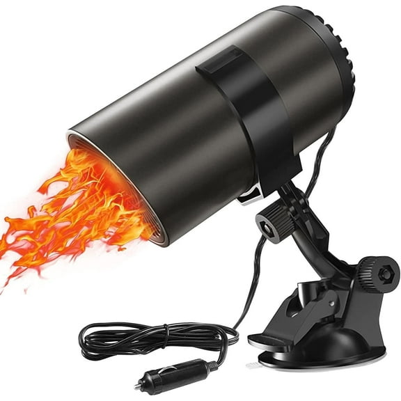 Newest Car Heater, 12V 150W Portable 2 in 1 Car Fans with Heating & Cooling Function Defroster Defogger Plug in Cigarette Lighter with Suction Holder