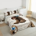 thumbnail image 3 of Homewish Rustic Western Cowboy Queen Comforter Set,Brown Boots Horseshoe Bedding Sets,Country Farmhouse Lodge Bedding Comforter Set For Bots Kids,Microfiber Bedroom Decor Reversible,3-Piece, 3 of 8