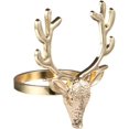 thumbnail image 1 of HWZWT 4pcs Christmas Napkin Rings Gold Deer Head Napkin Holder Metal Napkin Buckle for Cloth Napkins Party Wedding Table Decoration Daily Use Gold Creative, 1 of 5