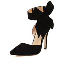 thumbnail image 2 of MAIERNISI JESSI Escarpins à Talons Hauts Pointus pour Femmes avec Grand Nœud Noir 39 - US 7.5, 2 of 4