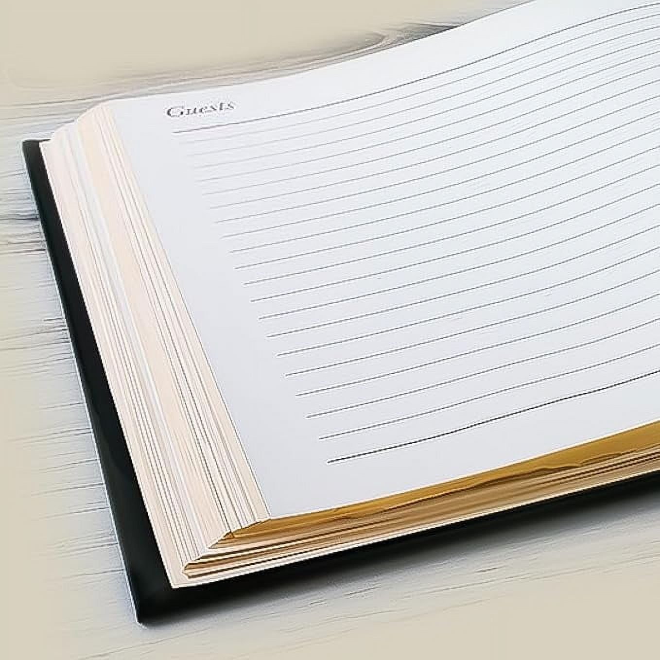 Leather Guest Book Journal by Gallery Leather, 7" x 9", 192 Gold Gilded Ruled Horizontal Pages, Hard Cover, Ribbon Bookmarker, Acadia Tan