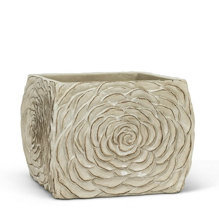 Set of 2 Large Square Flower Bloom Planter