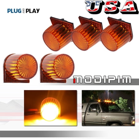 Pack Full LED Roof Cab Clearance Lights Suitable for 84-93 D150 D250 D350 W150 W250 W350-