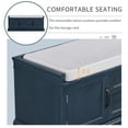 thumbnail image 6 of Storage Ottoman with 2 Drawers and 2 Cabinets, Storage Bench with with Removable Upholstered Cushion for Living Room, Bedroom and Entryway, Antique Navy, 6 of 7