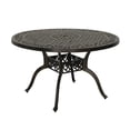 thumbnail image 3 of Mondawe 47'' Cast Aluminum Round Table Slanted Grid Dining Table with 2-inch Umbrella Hole, 3 of 7