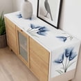 thumbnail image 4 of Blue Tulip Table Runner - 60 Inch Long, Kitchen Dining Table Runner Dresser Scarves, Spring Floral Botanical Leaves Pastoral Farmhouse Decor for Coffee Tables Wedding Party Banquet, 4 of 8