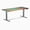 Natural Walnut / Space Gray, variant on Desky Dual Resin Hardwood Sit Stand Desk - White Ash Emerald River / 80 X 30 Inches / White