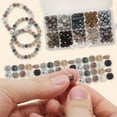 thumbnail image 4 of Unique Bargains 8mm Round Glass Beads for Bracelets, 200 Pcs for Jewelry Making Gray, 4 of 7