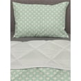 thumbnail image 3 of Turquoise Comforter & Sham Bedding Set, Retro Round Cornered Squares Abstract Geometric Rectangles Classical Motifs, 3 pcs Duvet Set Microfiber Filling Quilt, 5 Sizes, Mint Green Cream, by Ambesonne, 3 of 4