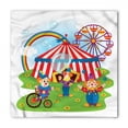 thumbnail image 1 of Circus Bandana, Fun Circus Scene Clowns, Unisex Head and Neck Tie, by Ambesonne, 1 of 2
