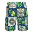 thumbnail image 6 of Disketp Men'S Swim Trunks Hawaiian Breathable Surf Beach Swimsuits Mesh Lining Beach Shorts With Pockets-Lemon And Leaves, 6 of 9