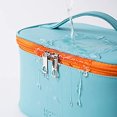 thumbnail image 4 of Neceser de 3 piezas para mujer, bolsa de maquillaje de PU, bolsa de cosméticos de viaje portátil, resistente al agua y duradera (azul claro), 4 of 5